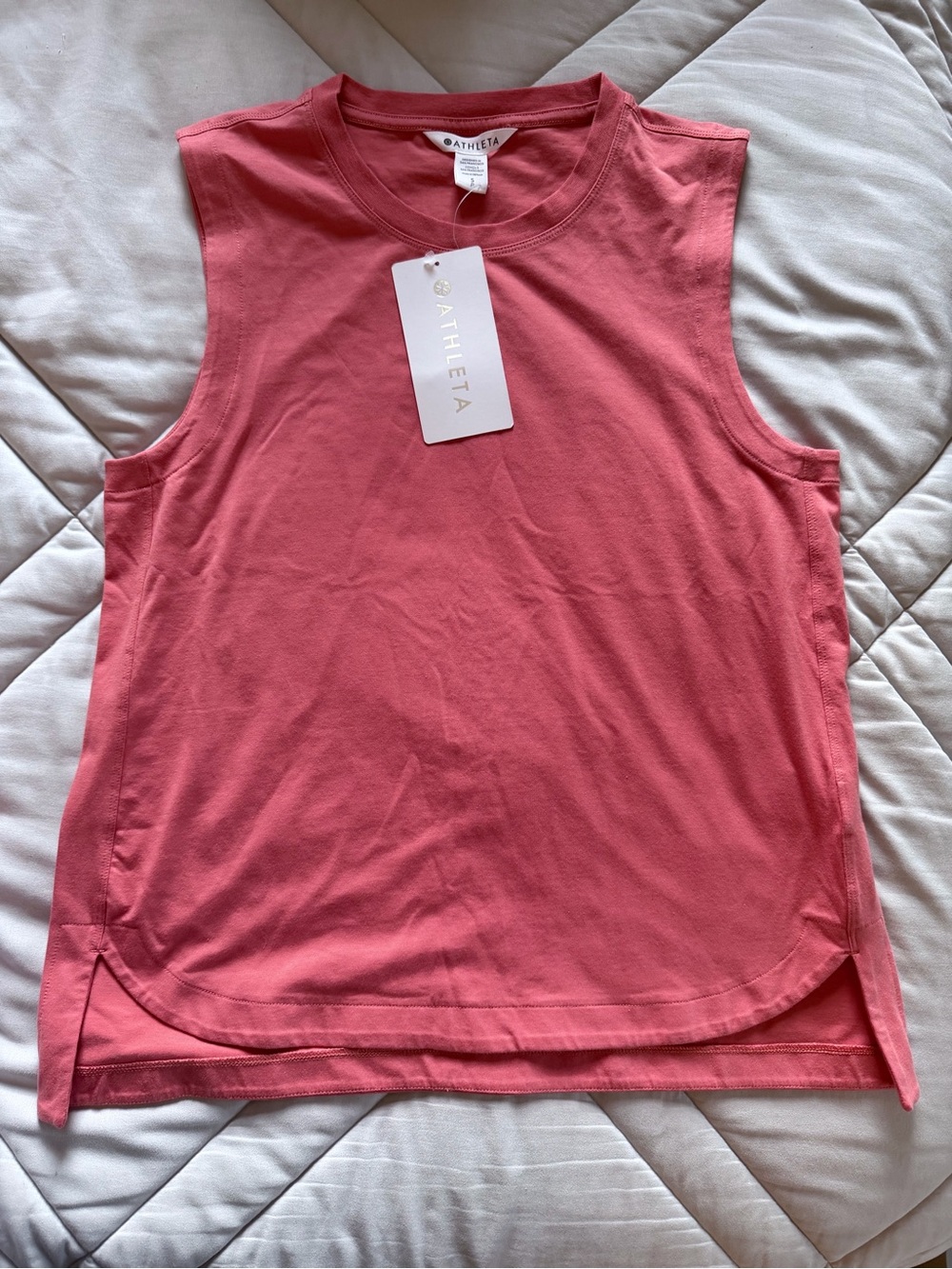 Athleta Coral Pink Sleeveless Muscle Tank